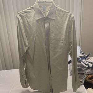 Brooks Brothers Green Plaid Dress Shirt